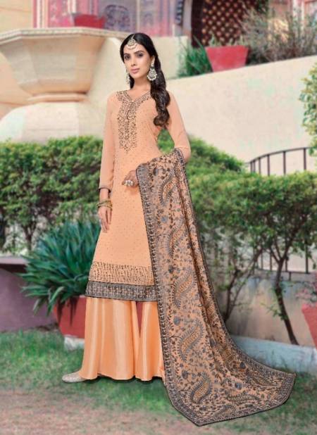 Peach Colour Vouch Naari 3 Heavy Festive Wear Georgette Designer Salwar Suit Collection 924